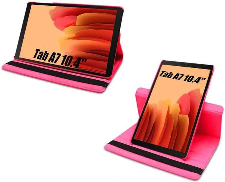 Samsung Galaxy Tab A7 10.4 (2020) – Multi-stand Hoesjes – 360° draaibaar – Donkerroze-Tablethoesjes-Ilumina Benelux