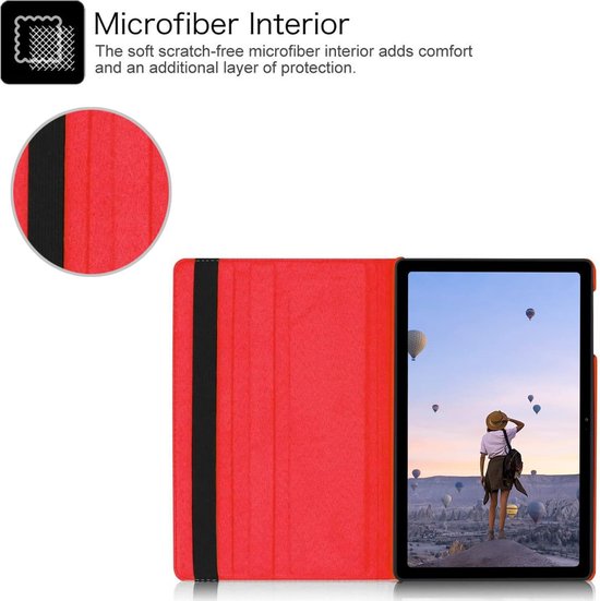 Samsung Galaxy Tab A7 10.4 (2020) SM-T500/T505/T507 Hoesjes – 360° draaibaar – Standfunctie – Rood-Tablethoesjes-Ilumina Benelux