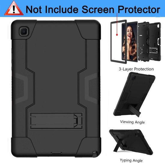 Samsung Galaxy Tab A7 10.4 2020 (SM-T500/T505/T507) Hoesjes – Schokbestendig – Standfunctie – Zwart-Tablethoesjes-Ilumina Benelux