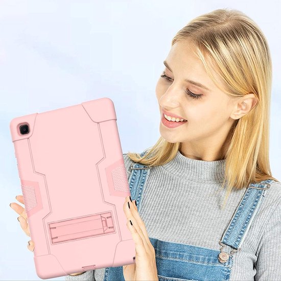 Samsung Galaxy Tab A7 10.4 2020 (SM-T500/T505/T507) Hoesjes – Schokbestendig – Standfunctie – Zwart/Roze-Tablethoesjes-Ilumina Benelux