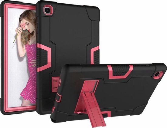 Samsung Galaxy Tab A7 10.4 2020 (SM-T500/T505/T507) Hoesjes – Schokbestendig – Standfunctie – Zwart/Roze-Tablethoesjes-Ilumina Benelux
