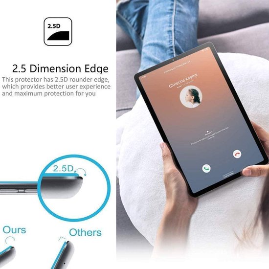 Samsung Galaxy Tab A7 10.4 (2020) Screenprotector Full Cover Screenprotector Gehard 9H – 1-Pack-Ilumina Benelux
