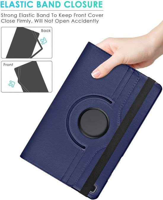 Samsung Galaxy Tab A7 10.4 (2020) T500/T505/T507 Hoesjes – 360° draaibaar – Standfunctie – Donkerblauw-Tablethoesjes-Ilumina Benelux