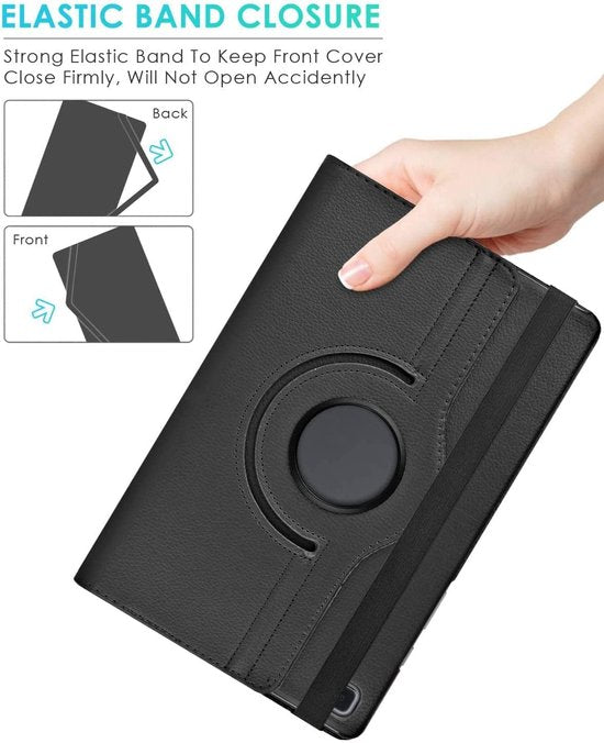 Samsung Galaxy Tab A7 10.4 (2020) T500/T505/T507 Hoesjes – 360° draaibaar – Standfunctie – Zwart-Tablethoesjes-Ilumina Benelux