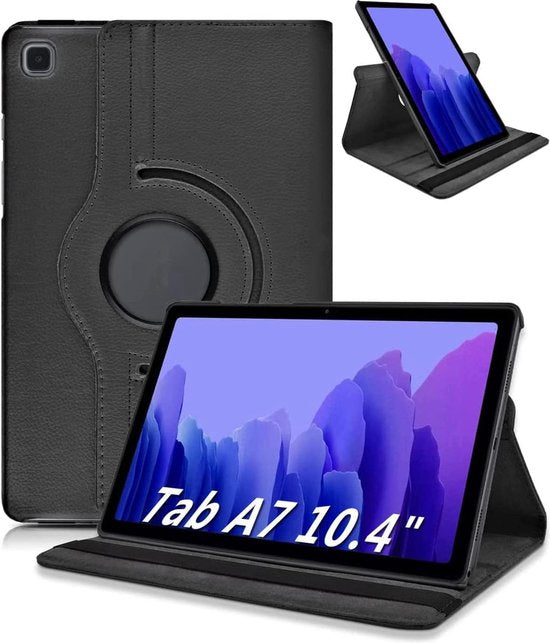 Samsung Galaxy Tab A7 10.4 (2020) T500/T505/T507 Hoesjes – 360° draaibaar – Standfunctie – Zwart-Tablethoesjes-Ilumina Benelux