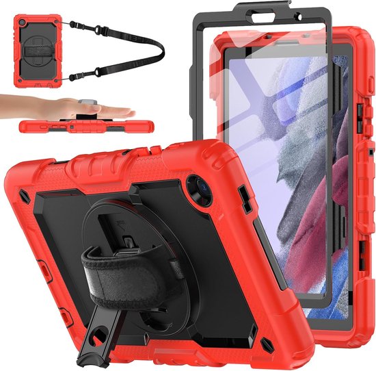 Samsung Galaxy Tab A7 10.4 (2020/2022) SM-T500/T505/T507 Hoesjes – Schokbestendig – Screenprotector – Rood-Tablethoesjes-Ilumina Benelux