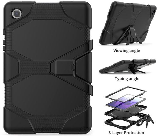 Samsung Galaxy Tab A7 2020 10.4 inch Hoesjes – Schokbestendig – Heavy Duty Kickstand – Zwart-Tablethoesjes-Ilumina Benelux