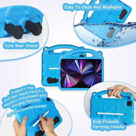 Samsung Galaxy Tab A7 2020 10.4 inch – Kids Case Hoesjes – Schokbestendig – Duurzaam – Blauw-Tablethoesjes-Ilumina Benelux