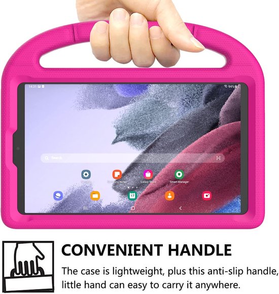 Samsung Galaxy Tab A7 Lite 8.7 (2021) – Kindvriendelijk Hoesjes – Schokbestendig – Handvat/stand – Roze-Tablethoesjes-Ilumina Benelux