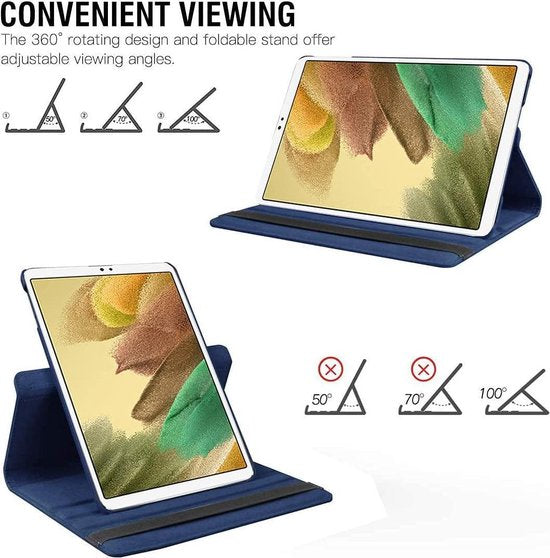Samsung Galaxy Tab A7 Lite 8.7 (T220/T225) Hoesjes – 360° draaibaar – Multi-stand – Donkerblauw-Tablethoesjes-Ilumina Benelux