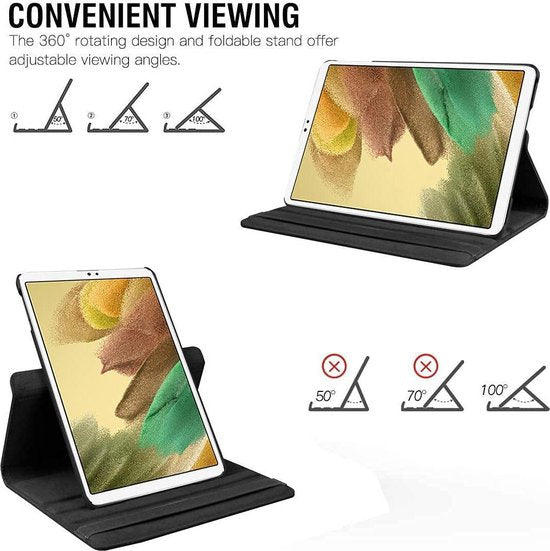 Samsung Galaxy Tab A7 Lite 8.7 T220/T225 Hoesjes – 360° draaibaar – Multi-stand – Zwart-Tablethoesjes-Ilumina Benelux
