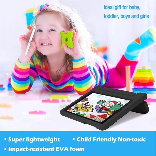 Samsung Galaxy Tab A7 Lite 8.7 inch – Kinder Hoesjes – Schokbestendig – Zwart-Tablethoesjes-Ilumina Benelux
