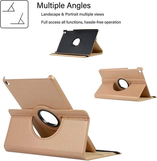 Samsung Galaxy Tab A7 Lite 8.7 inch T220/T225 Hoesjes – 360° draaibaar – Multi-stand – Goud-Tablethoesjes-Ilumina Benelux
