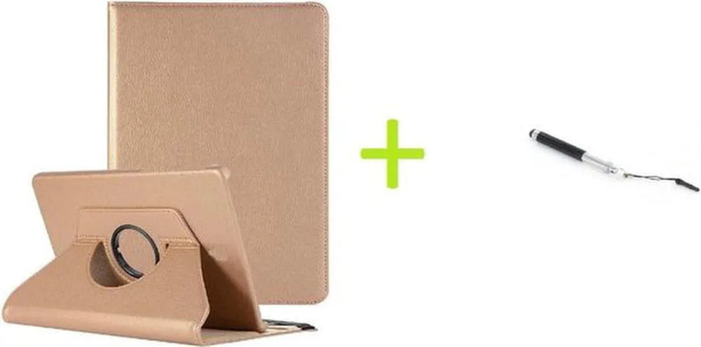 Samsung Galaxy Tab A7 Lite Hoesjes – 360° draaibaar multi-stand case – Inclusief stylus – Goud-Tablethoesjes-Ilumina Benelux