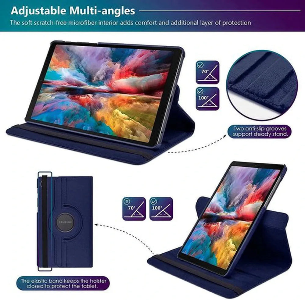 Samsung Galaxy Tab A7 Lite – Multi Stand Case Hoesjes – 360° draaibaar – Donkerblauw-Tablethoesjes-Ilumina Benelux