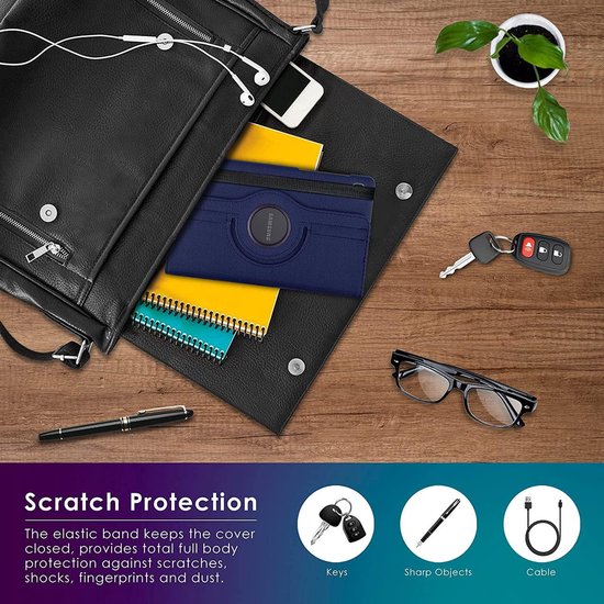 Samsung Galaxy Tab A7 Lite – Multi Stand Case Hoesjes – 360° draaibaar – Donkerblauw-Tablethoesjes-Ilumina Benelux