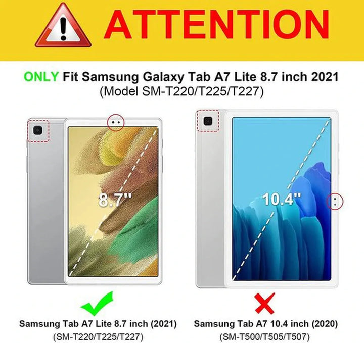 Samsung Galaxy Tab A7 Lite – Multi Stand Case Hoesjes – 360° draaibaar – Met Stylus – Lichtblauw-Tablethoesjes-Ilumina Benelux