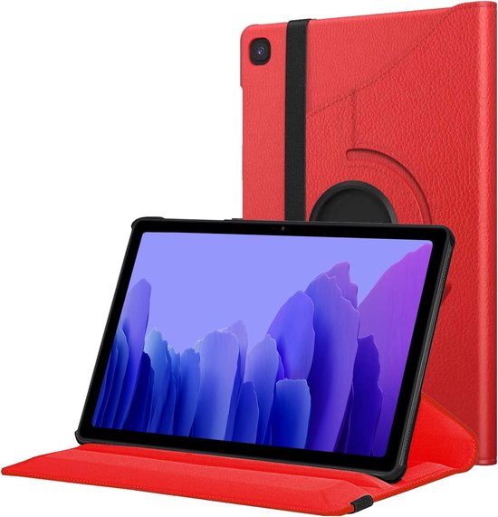 Samsung Galaxy Tab A7 Lite – Multi-Stand Case Hoesjes – 360° draaibaar – Rood-Tablethoesjes-Ilumina Benelux