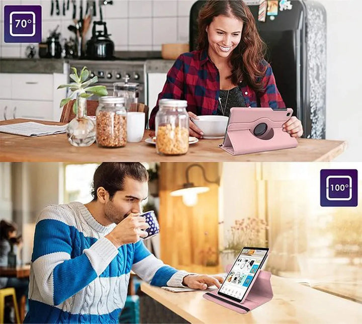 Samsung Galaxy Tab A7 Lite – Multi-stand Case Hoesjes – 360° draaibaar – Lichtroze-Tablethoesjes-Ilumina Benelux