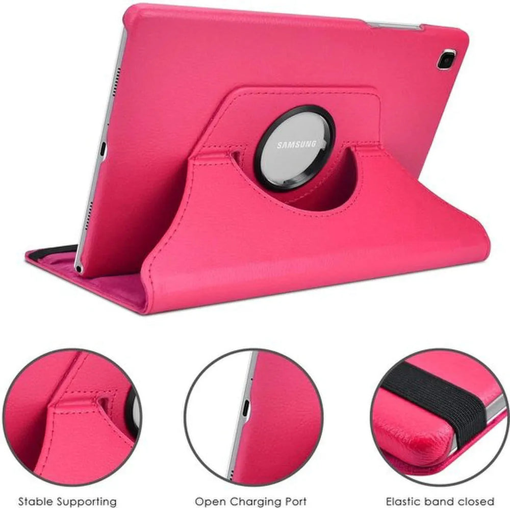 Samsung Galaxy Tab A7 Lite – Multi-stand Hoesjes – 360° draaibaar – Inclusief stylus – Roze-Tablethoesjes-Ilumina Benelux