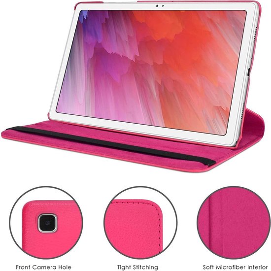 Samsung Galaxy Tab A7 Lite – Multi-stand Hoesjes – 360° draaibaar – Inclusief stylus – Roze-Tablethoesjes-Ilumina Benelux