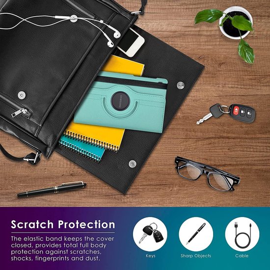 Samsung Galaxy Tab A7 Lite – Multi-stand Hoesjes – 360° draaibaar – Lichtblauw-Tablethoesjes-Ilumina Benelux
