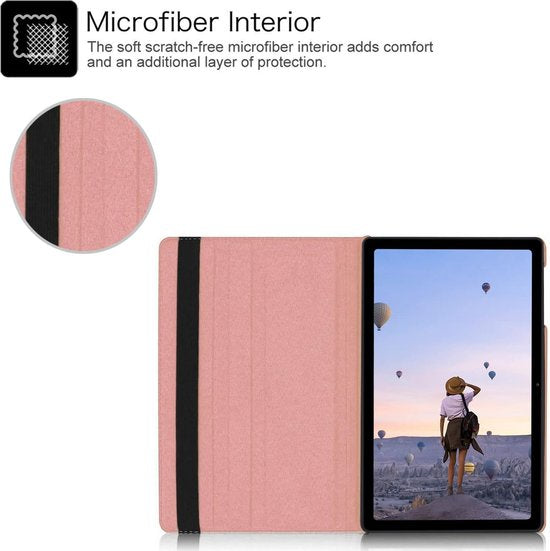 Samsung Galaxy Tab A7 Lite – Multi-stand Hoesjes – 360° draaibaar – Roségoud-Tablethoesjes-Ilumina Benelux