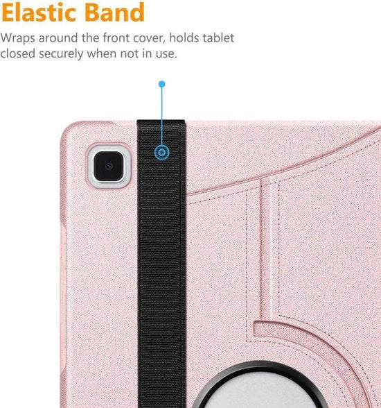 Samsung Galaxy Tab A7 Lite – Multi-stand Hoesjes – 360° draaibaar – Roségoud-Tablethoesjes-Ilumina Benelux