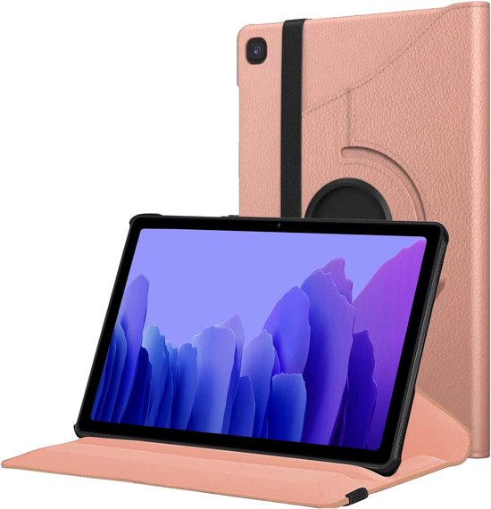 Samsung Galaxy Tab A7 Lite – Multi-stand Hoesjes – 360° draaibaar – Roségoud-Tablethoesjes-Ilumina Benelux