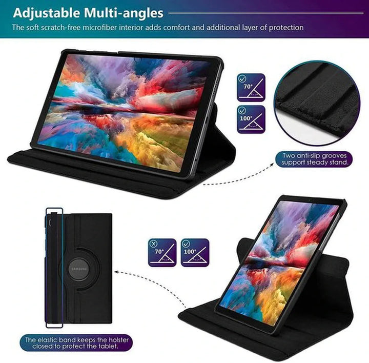 Samsung Galaxy Tab A7 Lite – Multi-stand Hoesjes – 360° draaibaar – Zwart-Tablethoesjes-Ilumina Benelux