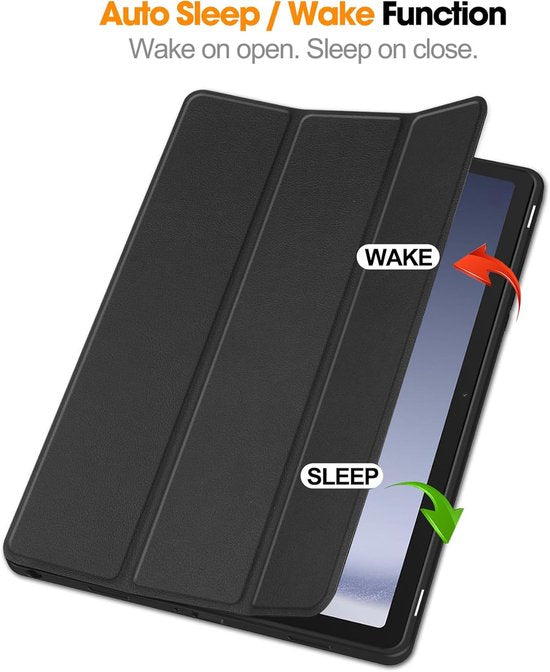 Samsung Galaxy Tab A8 10,5 Inch (2021/2022) – Tri-Fold Stand – Pencil Houder – Auto Wake/Sleep – Zwart-Tablethoesjes-Ilumina Benelux