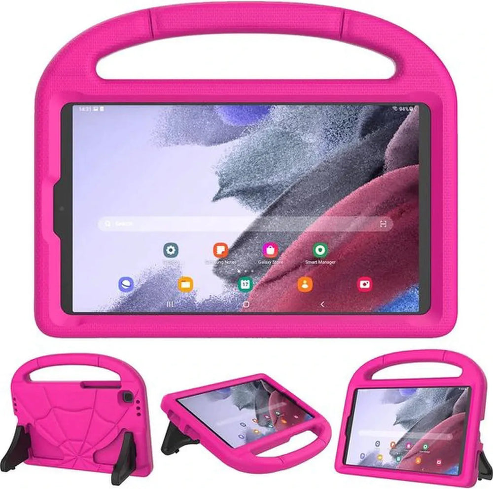 Samsung Galaxy Tab A8 10.5 2021 (SM-X200/X205/X207) – Siliconen Hoesjes – Schokbestendig – Handvat & standaard – Roze-Tablethoesjes-Ilumina Benelux