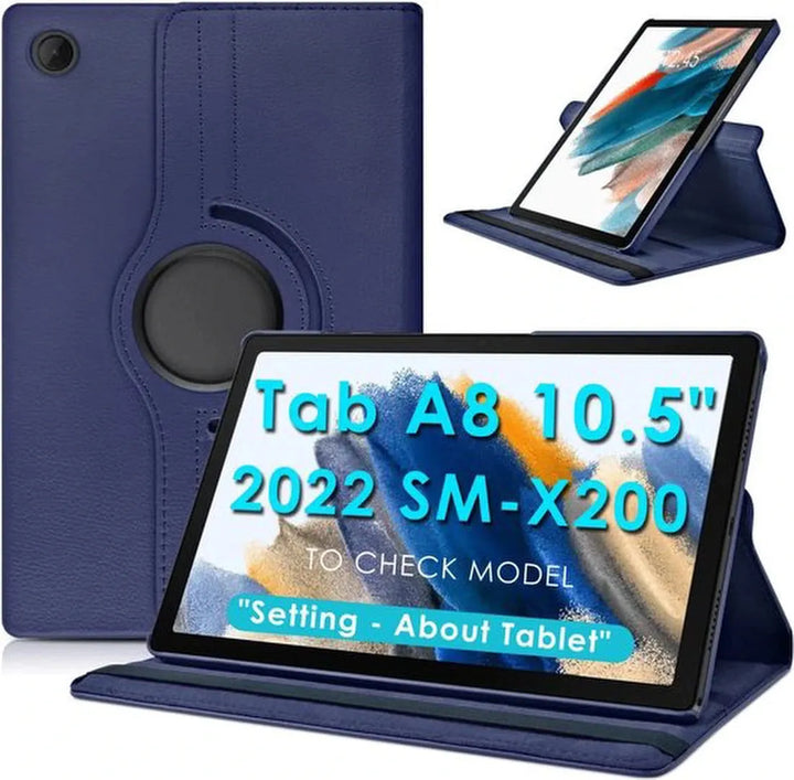 Samsung Galaxy Tab A8 10.5 (2021/2022) Hoesjes – 360° draaibaar – Multi-stand – Donkerblauw-Tablethoesjes-Ilumina Benelux