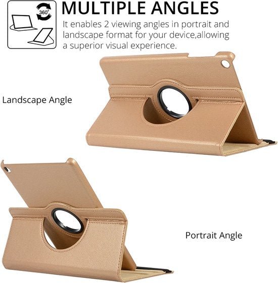 Samsung Galaxy Tab A8 10.5 (2021/2022) Hoesjes – 360° draaibaar – Multi-stand – Goud-Tablethoesjes-Ilumina Benelux