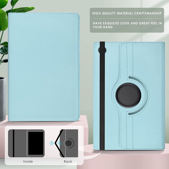 Samsung Galaxy Tab A8 10.5 (2021/2022) Hoesjes – 360° draaibaar – Multi-stand – Lichtblauw-Tablethoesjes-Ilumina Benelux