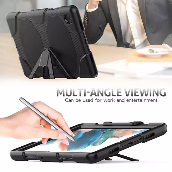 Samsung Galaxy Tab A8 10.5 (2021/2022) – Robuust Armor Case Hoesjes – Schokbestendig – Zwart-Tablethoesjes-Ilumina Benelux