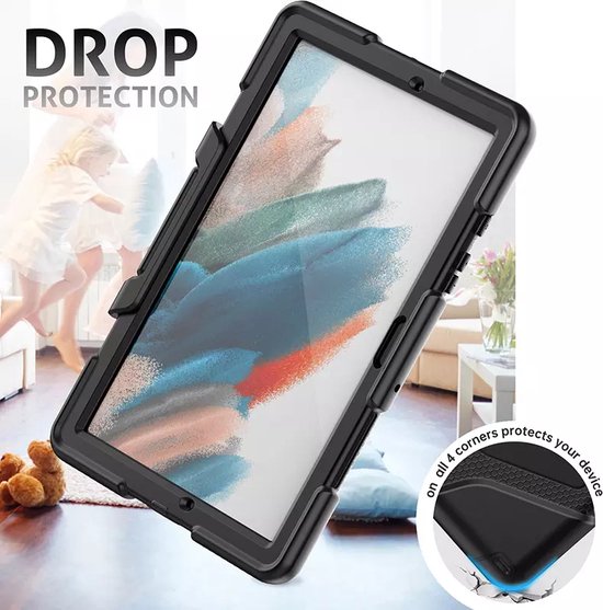 Samsung Galaxy Tab A8 10.5 (2021/2022) – Robuust Armor Case Hoesjes – Schokbestendig – Zwart-Tablethoesjes-Ilumina Benelux