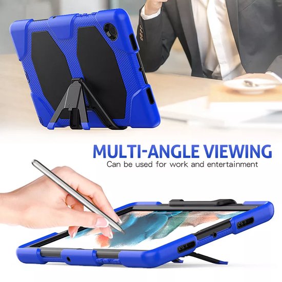 Samsung Galaxy Tab A8 10.5 2021/2022 (SM-X200/X205/X207) – Robuust Armor Hoesjes – Schokbestendig – Blauw-Tablethoesjes-Ilumina Benelux