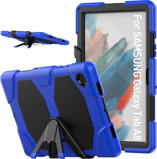 Samsung Galaxy Tab A8 10.5 2021/2022 (SM-X200/X205/X207) – Robuust Armor Hoesjes – Schokbestendig – Blauw-Tablethoesjes-Ilumina Benelux