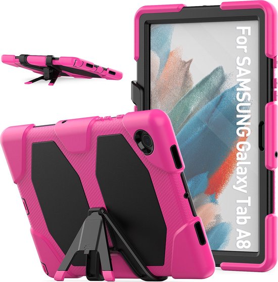 Samsung Galaxy Tab A8 10.5 2021/2022 (SM-X200/X205/X207) – Robuust Armor Hoesjes – Schokbestendig – Roze-Tablethoesjes-Ilumina Benelux