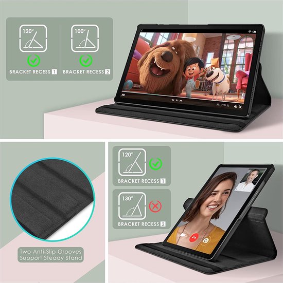 Samsung Galaxy Tab A8 10.5 inch (2021/2022) Hoesjes – 360° draaibaar – Multi-stand – Bruin-Tablethoesjes-Ilumina Benelux