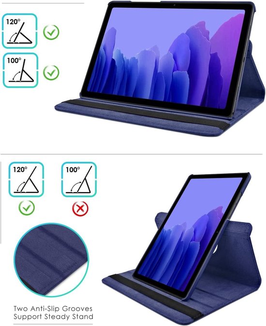 Samsung Galaxy Tab A8 10.5 inch (2021/2022) Hoesjes – 360° draaibaar – Multi-stand – Donkerblauw-Tablethoesjes-Ilumina Benelux