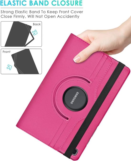 Samsung Galaxy Tab A8 10.5 inch (2021/2022) Hoesjes – 360° draaibaar – Multi-stand – Donkerroze-Tablethoesjes-Ilumina Benelux