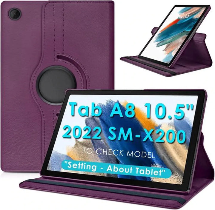 Samsung Galaxy Tab A8 10.5 inch (2021/2022) Hoesjes – 360° draaibaar – Multi-stand – Paars-Tablethoesjes-Ilumina Benelux