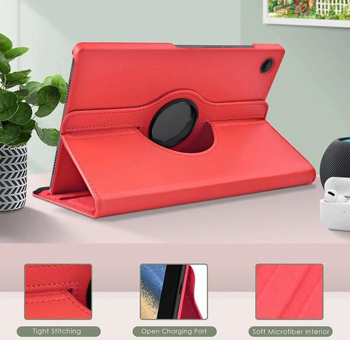 Samsung Galaxy Tab A8 10.5 inch (2021/2022) Hoesjes – 360° draaibaar – Multi-stand – Rood-Tablethoesjes-Ilumina Benelux