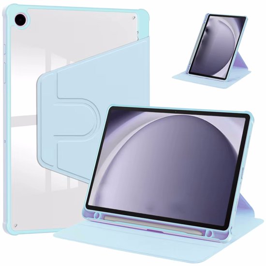 Samsung Galaxy Tab A8 10.5 inch (2021/2022) Hoesjes – 360° draaibaar – Potloodhouder – Lichtblauw-Tablethoesjes-Ilumina Benelux
