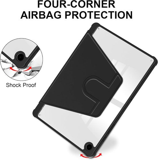 Samsung Galaxy Tab A8 10.5 inch (2021/2022) Hoesjes – 360° draaibaar – Standfunctie – Potloodhouder – Zwart-Tablethoesjes-Ilumina Benelux