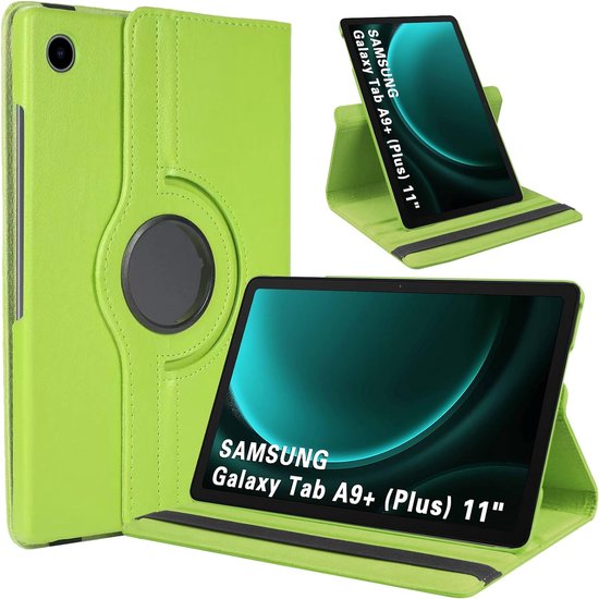 Samsung Galaxy Tab A9+ 11 inch 2023 Hoesjes – 360° draaibaar – Multi-stand – Groen-Tablethoesjes-Ilumina Benelux