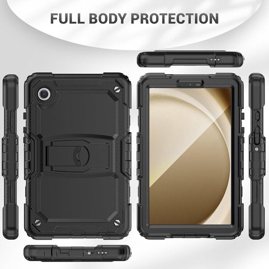 Samsung Galaxy Tab A9+ 11 inch (2023) Hoesjes – Schokbestendig Hoesjes – Penhouder – Screenprotector & standaard – Zwart-Tablethoesjes-Ilumina Benelux