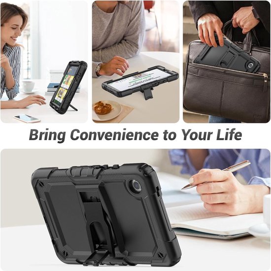 Samsung Galaxy Tab A9+ 11 inch (2023) Hoesjes – Schokbestendig Hoesjes – Penhouder – Screenprotector & standaard – Zwart-Tablethoesjes-Ilumina Benelux